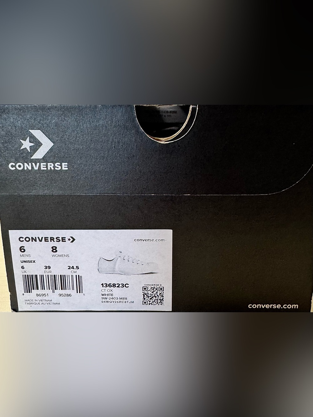 Converse Chuck Taylor All Star Low Top White Leather Sneakers W8/M6 CT OX Classi - Picture 10 of 10